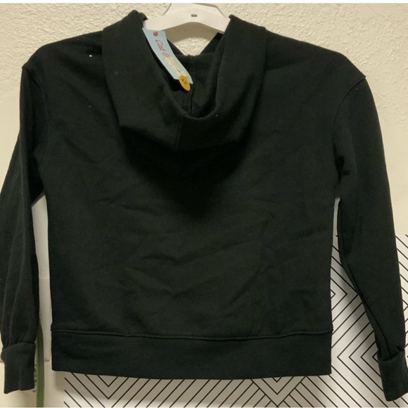 Cat & Jack Black Starry Hoodie Girl Size M-8 - Picture 2 of 5